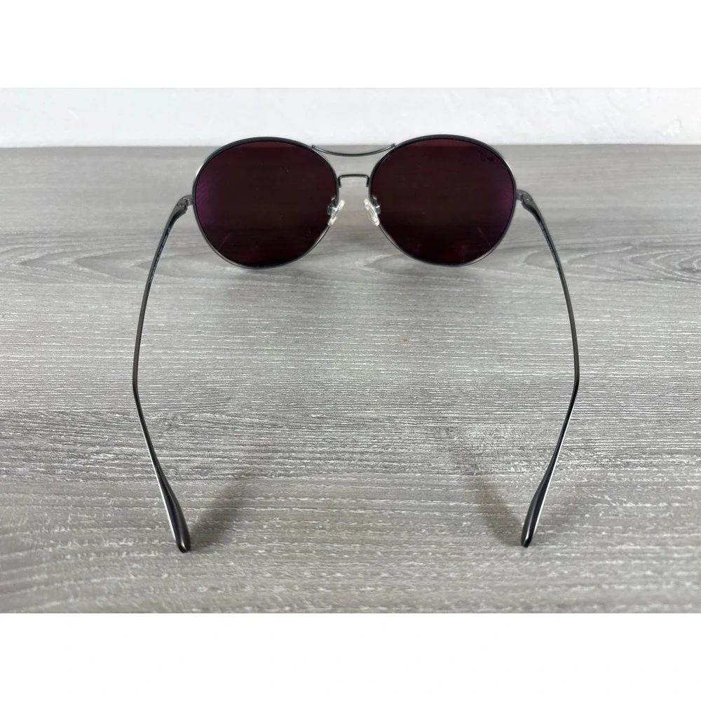 Maui Jim MJ547-14 Round Aviator Sunglasses Gunmetal Titanium Pink Mirror Polariz